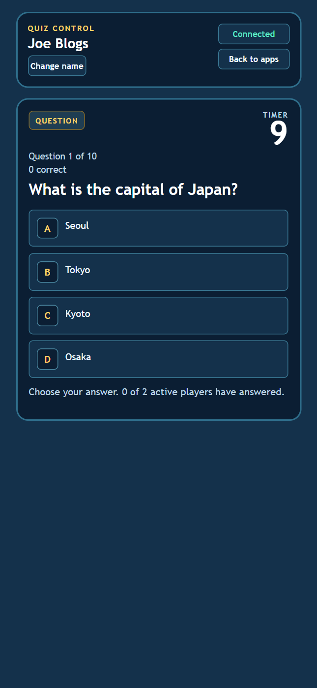 Quiz Control App screenshot