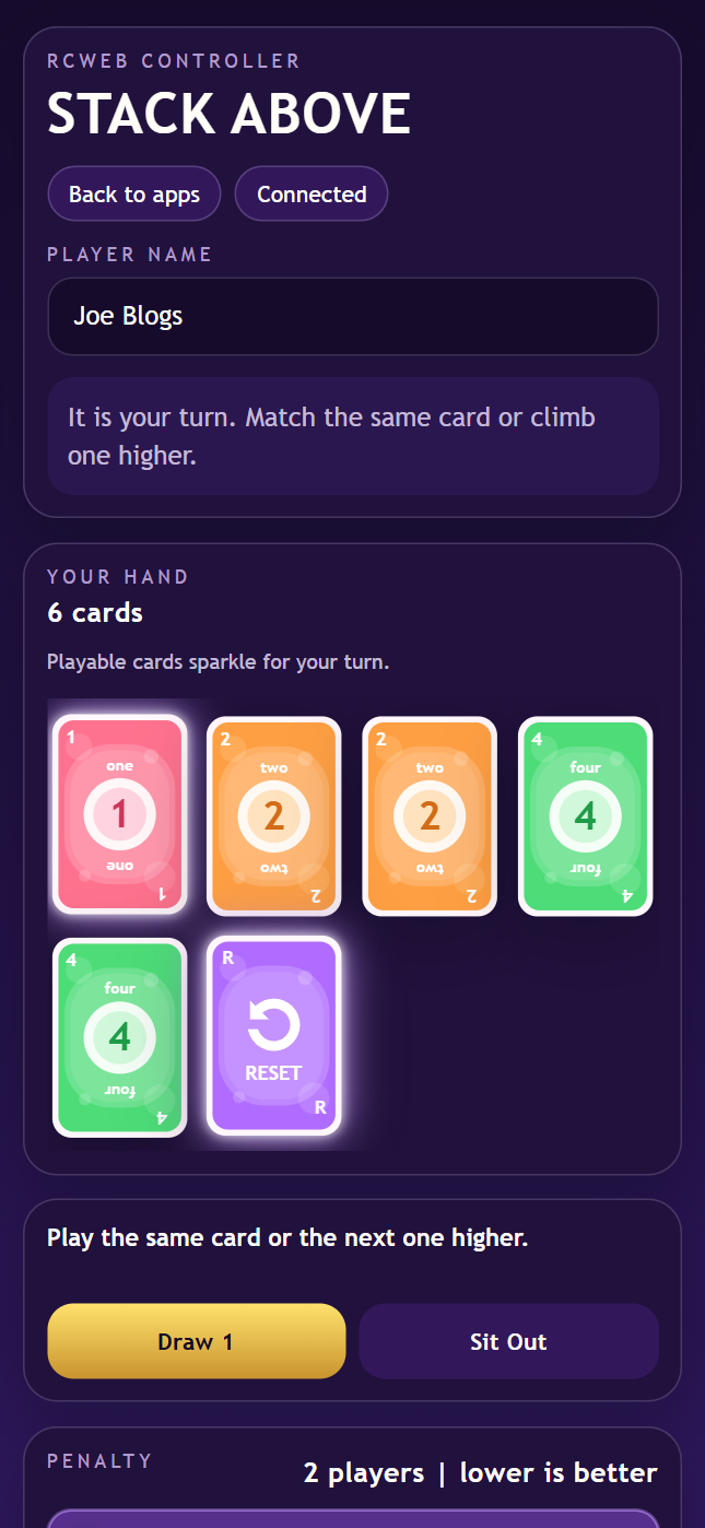 Stack Above Controller screenshot