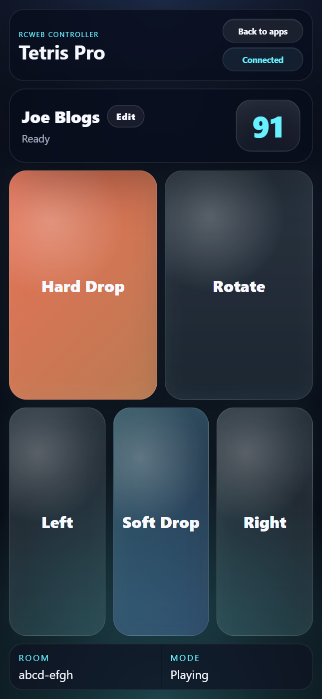 Tetris Pro Control screenshot